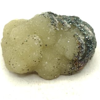 Pyrite sur Calcite verte, Carrière de Laguépie, Tarn-et-Garonne.