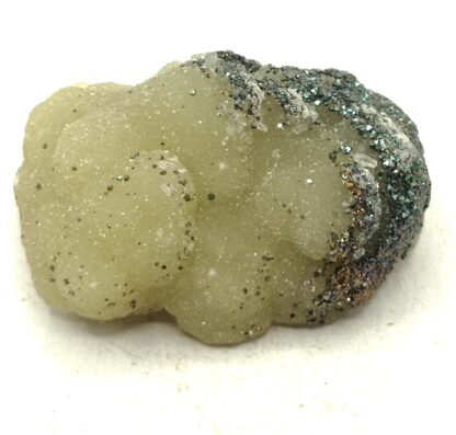 Pyrite sur Calcite verte, Carrière de Laguépie, Tarn-et-Garonne.