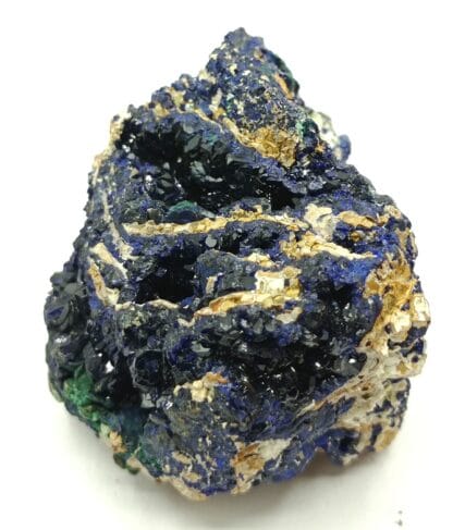 Agardite, Goudeyite, Azurite, Halloysite et Malachite, Chessy, Rhône.