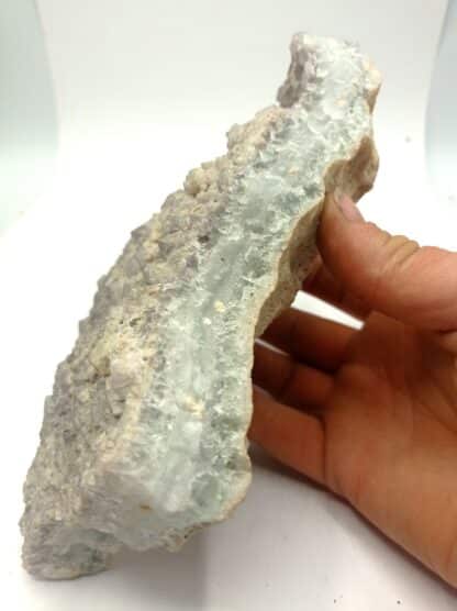 Grande Fluorite (Fluorine) mauve et Calcite, Mine de Fontsante, Var.