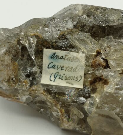 Anatase sur Quartz, Val Cavradi, Grisons, Suisse.