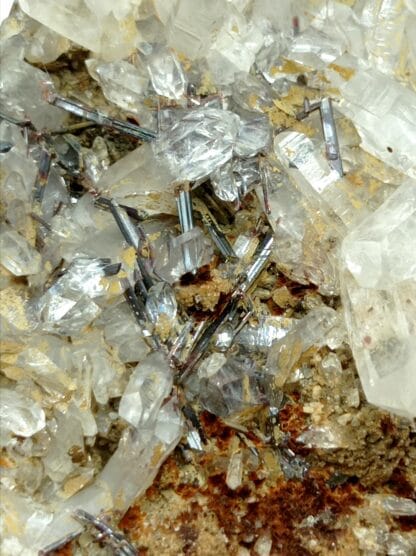 Rutile rouge sur Quartz, Chiamut, Grisons, Suisse.