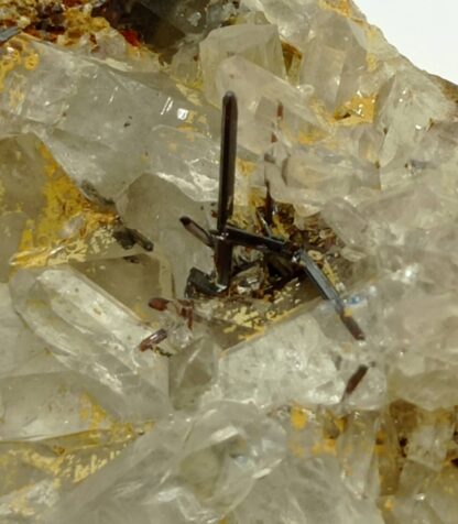 Rutile rouge sur Quartz, Chiamut, Grisons, Suisse.