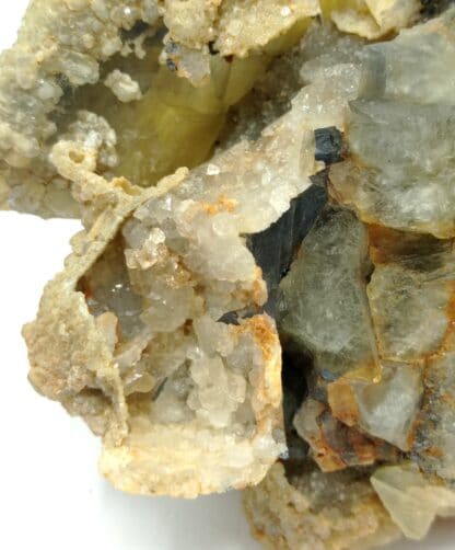 Quartz et Fluorite (Fluorine), Marsanges, Haute-Loire, Auvergne.