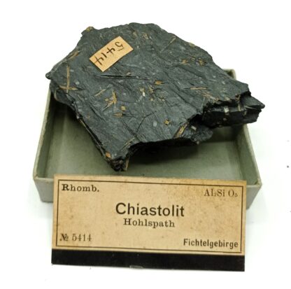 Chiastolit (Chiastolite), Fichtelgebirge, Bavière, Allemagne.