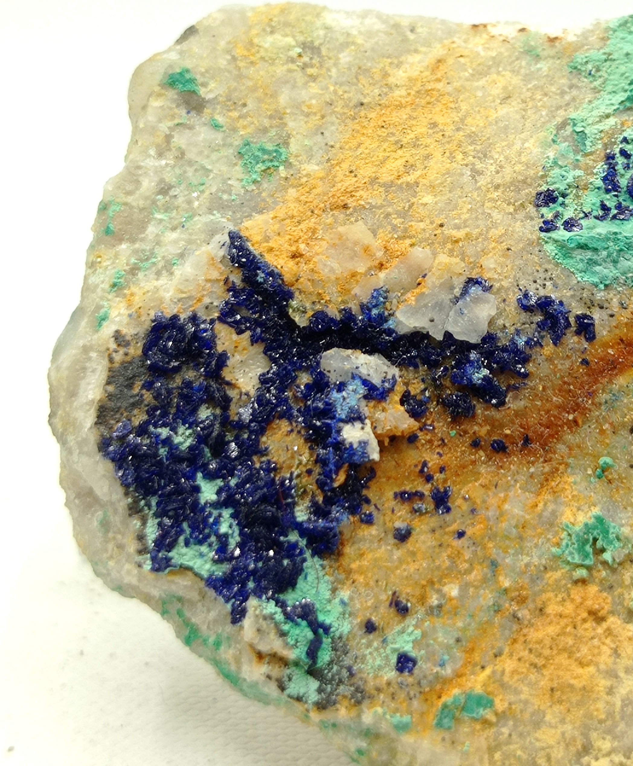 Azurite et Malachite, Mine de Cap Garonne, Le Pradet, Var.