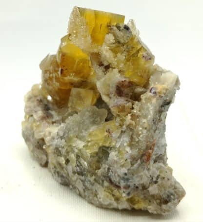 Fluorine (Fluorite) et Quartz, Vensat, Puy-de-Dôme, Auvergne.