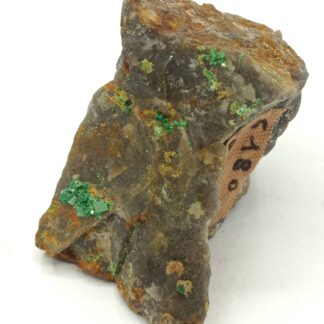 Torbernite, Saint-Rémy-sur-Durolle, Puy-de-Dôme, Auvergne.