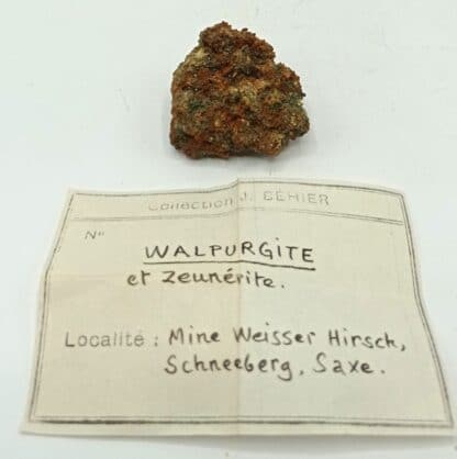 Walpurgite et Zeunérite, Mine Weisser Hirsch, Schneeberg, Saxe, Allemagne.