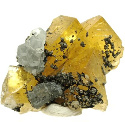 Calcite, Fluorite (Fluorine) et Pyrite, El Hammam, Maroc.