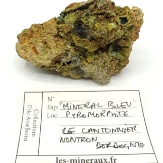 Minéral bleu et Pyromorphite, Le Cantonnier, Nontron, Dordogne.