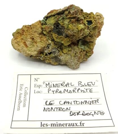 Minéral bleu et Pyromorphite, Le Cantonnier, Nontron, Dordogne.