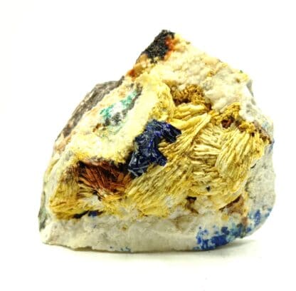 Azurite sur Baryte (Barytine), Le Mas Dieu, Gard.