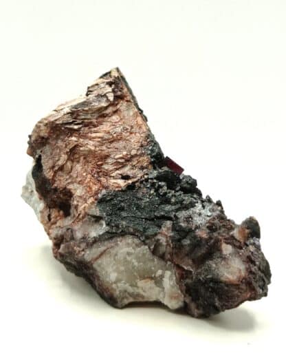 Cuprite sur Goethite, Mine Morenci, Arizona, USA (États-Unis).