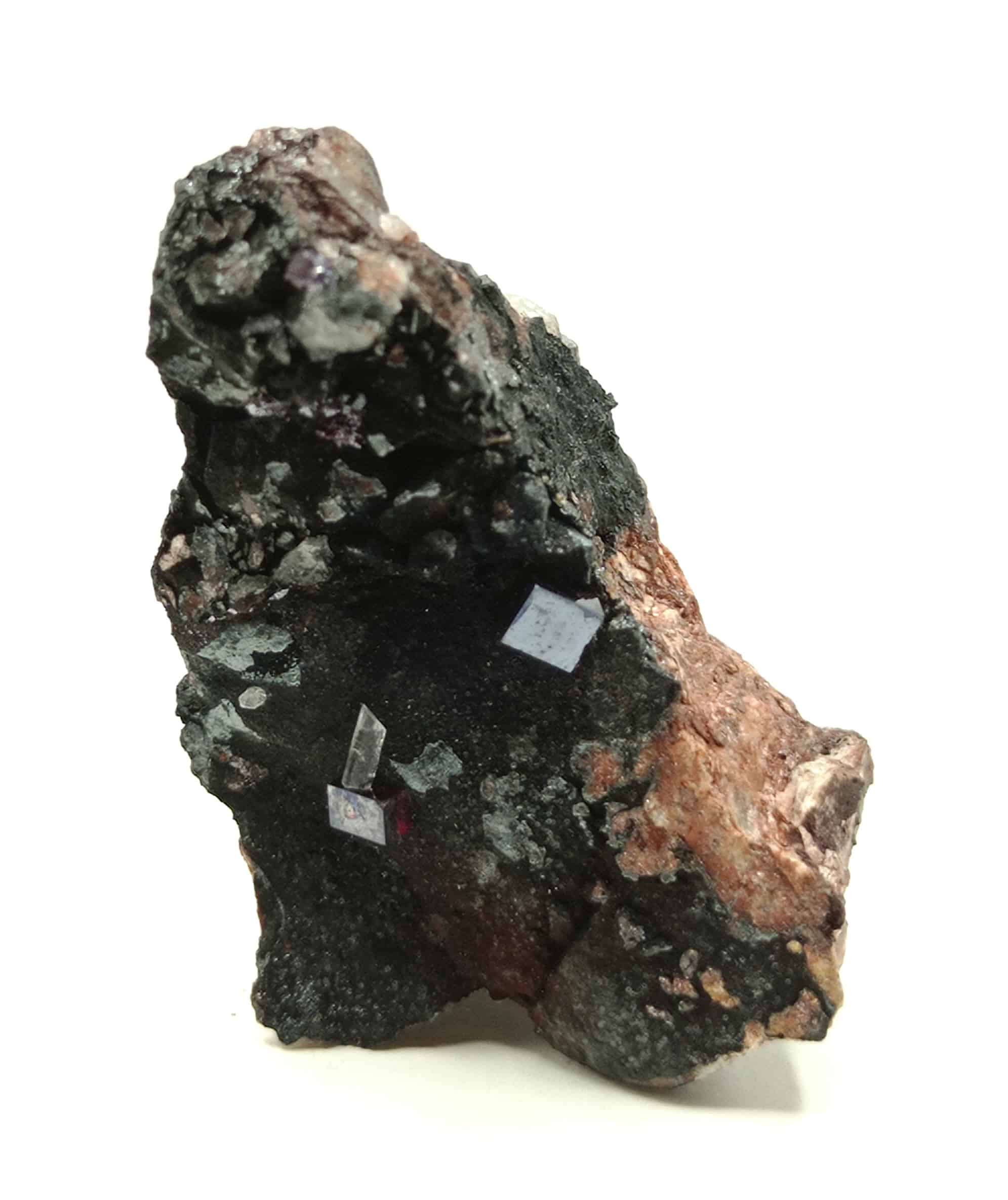 Cuprite sur Goethite, Mine Morenci, Arizona, USA (États-Unis).