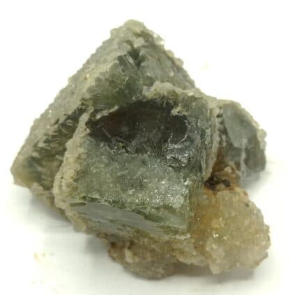 Baryte sur Fluorite (Fluorine), Marsanges, Langeac, Haute-Loire, Auvergne.