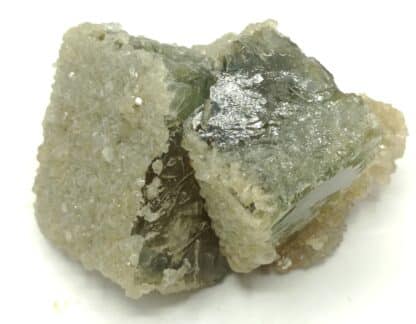 Baryte sur Fluorite (Fluorine), Marsanges, Langeac, Haute-Loire, Auvergne.