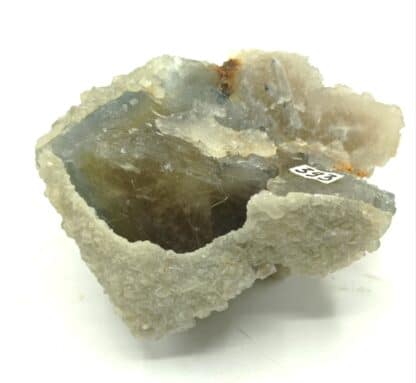 Baryte sur Fluorite (Fluorine), Marsanges, Langeac, Haute-Loire, Auvergne.