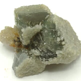 Baryte sur Fluorite (Fluorine), Marsanges, Langeac, Haute-Loire, Auvergne.