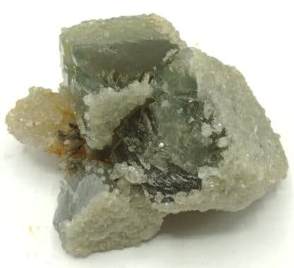 Baryte sur Fluorite (Fluorine), Marsanges, Langeac, Haute-Loire, Auvergne.