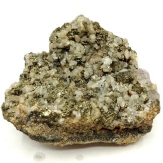 Pyrite, Dolomite et Améthyste (Quartz), Felsobanya, Cavnic, Roumanie.