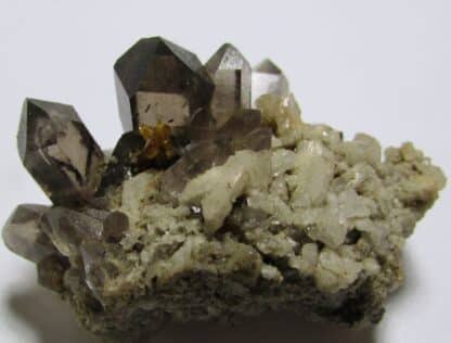 Turnérite (Monazite Ce) sur Quartz, Tujetsch, Surselva, Suisse.