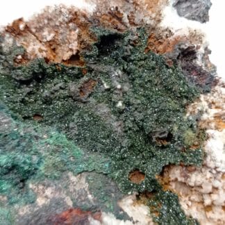 Libethenite, Quartz et Malachite, Vila Vicosa, Portugal.