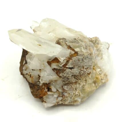 Quartz maclé sur sidérite, Mines de Vaulnaveys, Isère.