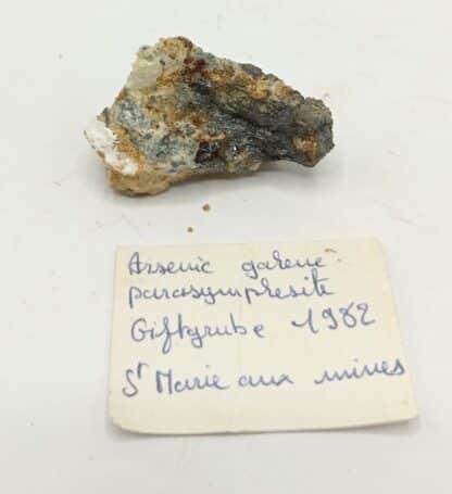 Arsenic, Galène et Parasymplésite, Giftgrube, Sainte-Marie-aux-Mines, Alsace.