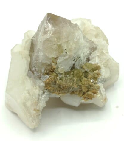 Calcite sur Fluorite et Sidérite, Peyrebrune, Tarn.