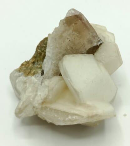 Calcite sur Fluorite et Sidérite, Peyrebrune, Tarn.