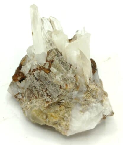 Quartz maclé sur sidérite, Mines de Vaulnaveys, Isère.