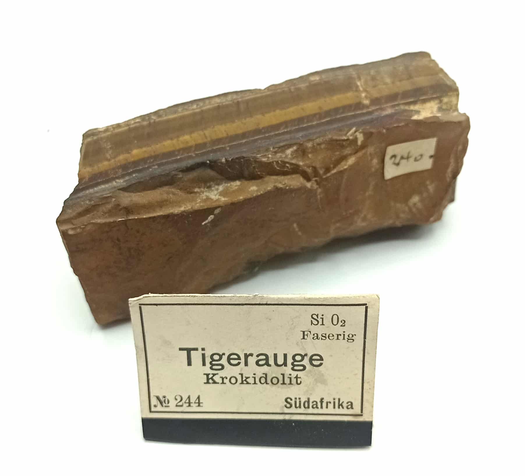 Tigeraude Krokidolit (Œil de Tigre, Quartz), Afrique du Sud.