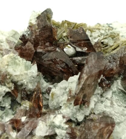 Axinite et Epidote, Les Rochers d’Armentier, Oisans, Isère.