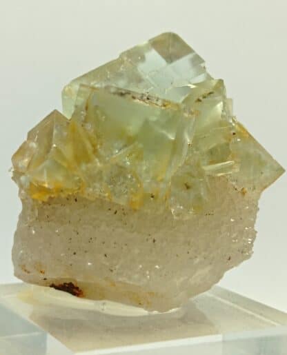 Fluorine sur Quartz, Marsanges, Haute-Loire, Auvergne.