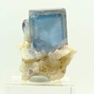 Fluorite sur Quartz, Le Beix, Puy-de-Dôme, Auvergne.