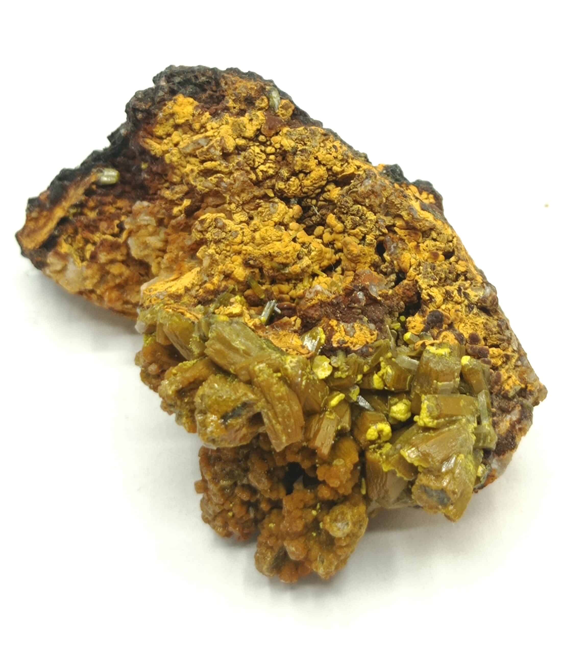 Pyromorphite mustard touch, Mine des Farges, Ussel, Corrèze.