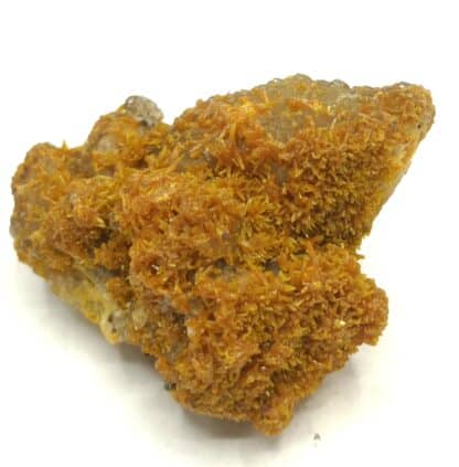 Pyromorphite sur Baryte, Mine des Farges, Ussel, Corrèze.