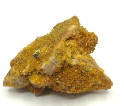 Pyromorphite sur Baryte, Mine des Farges, Ussel, Corrèze.