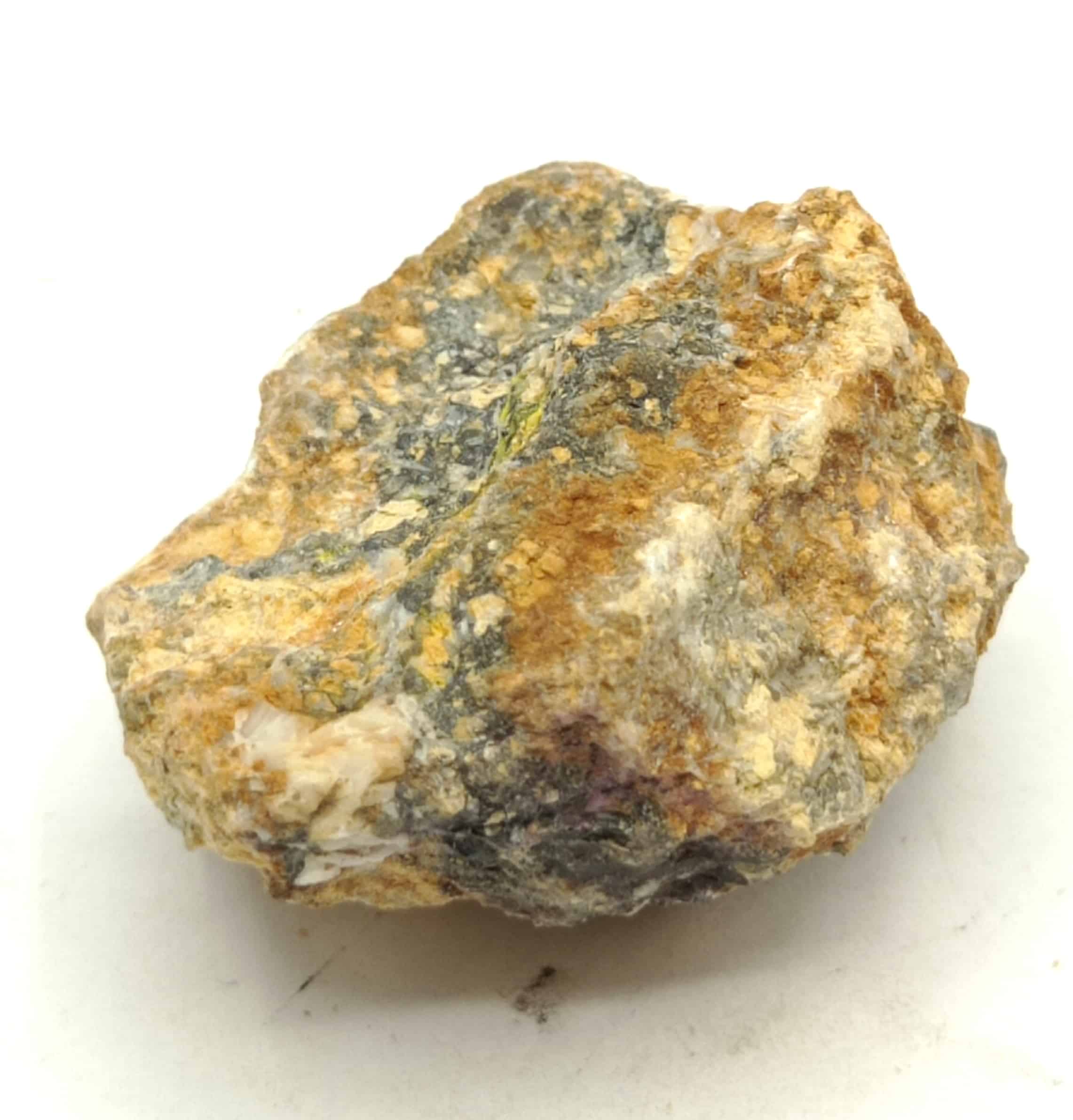 Greenockite, Blende et Baryte, Filon de la Mairie, Saint-Martin-le-Pin, Dordogne.