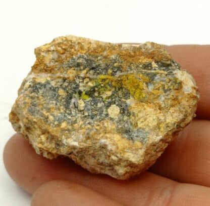 Greenockite, Blende et Baryte, Filon de la Mairie, Saint-Martin-le-Pin, Dordogne.