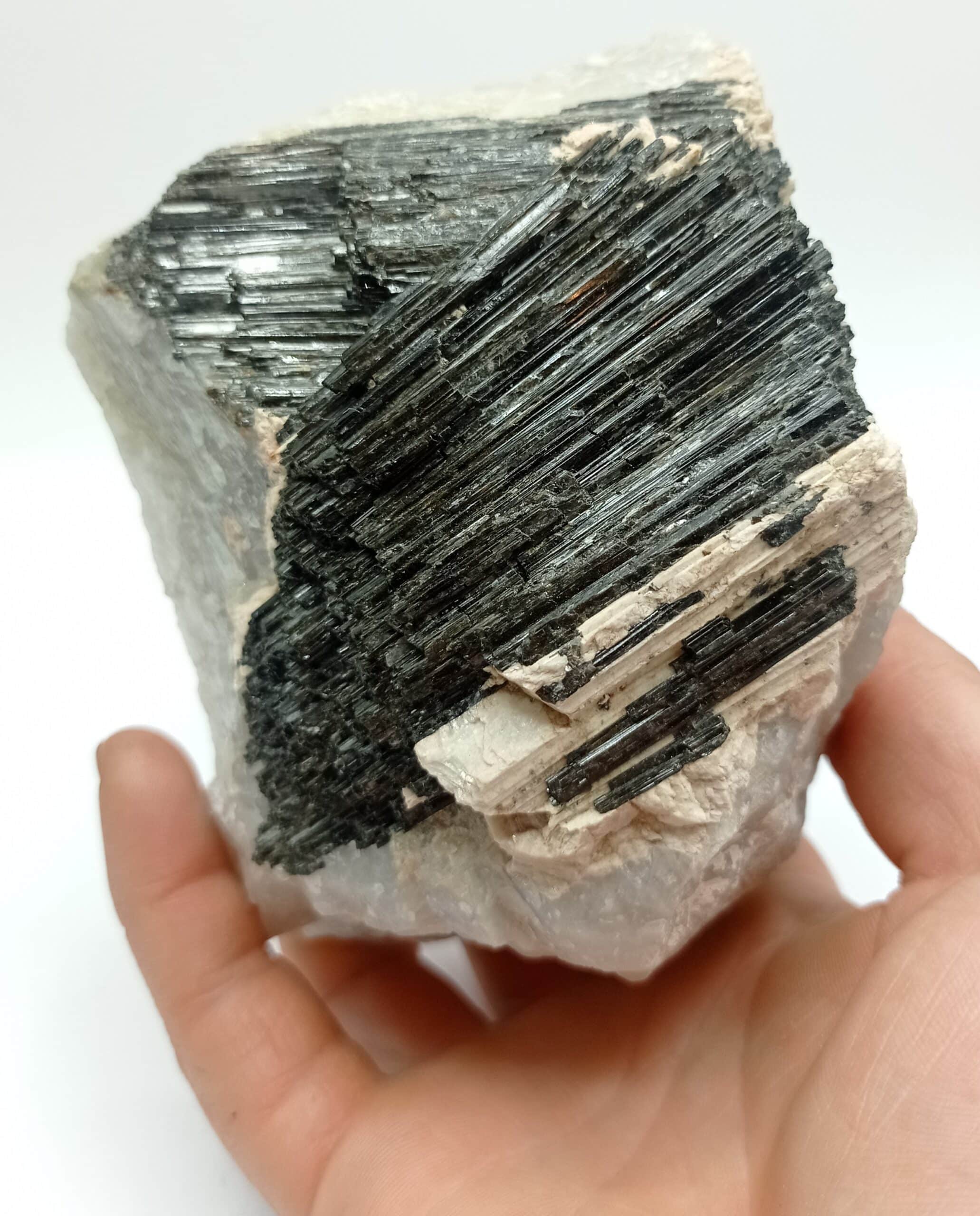 Tourmaline (Schorl), Saint-Chely-d’Apcher, Lozère.