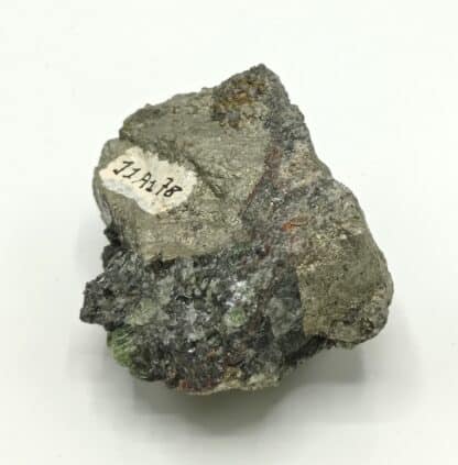 Ludlamite et Pyrite, mine de Salsigne, Mas Cabardès, Aude.