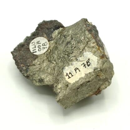 Ludlamite et Pyrite, mine de Salsigne, Mas Cabardès, Aude.