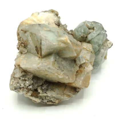 Dolomit auf Quarz (Dolomite, Quartz), Schemnitz, Slovaquie.