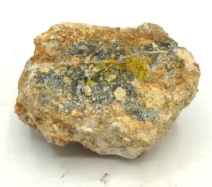 Greenockite, Blende et Baryte, Filon de la Mairie, Saint-Martin-le-Pin, Dordogne.