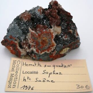 Hématite, quartz, Saphoz, Faucogney, Haute-Saône.