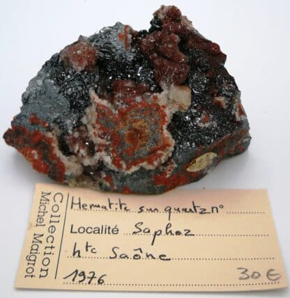 Hématite, quartz, Saphoz, Faucogney, Haute-Saône.