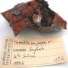 Hématite et quartz sur jaspe, Saphoz, Faucogney, Haute-Saône.