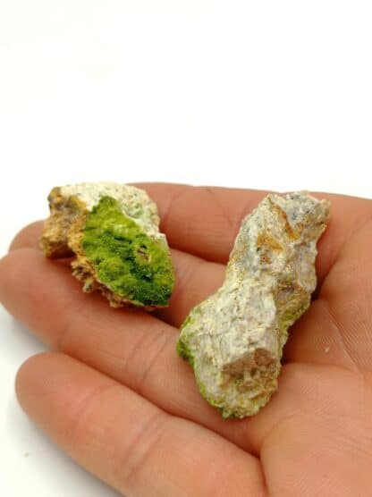 Lot de 2 Pyromorphite verte, Nant, Millau, Aveyron.